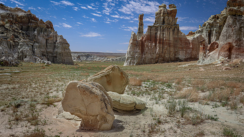 Zebra hoodoo area - Zebra hoodoo on right